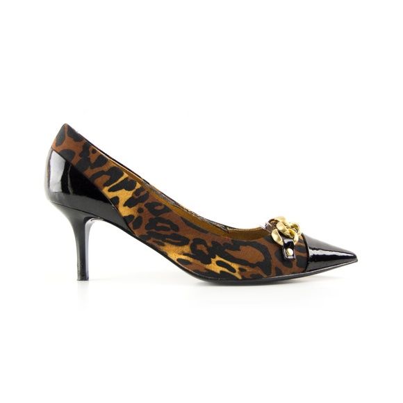 Unisa Shoes | Leopard Black Patent Kitten Heel 8m | Poshmark Leopard print pumps Jiron | Unisa pumps